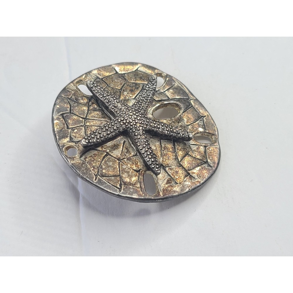 Vintage Silver Starfish Brooch Pin With Textured Design & Openwork Details Signe